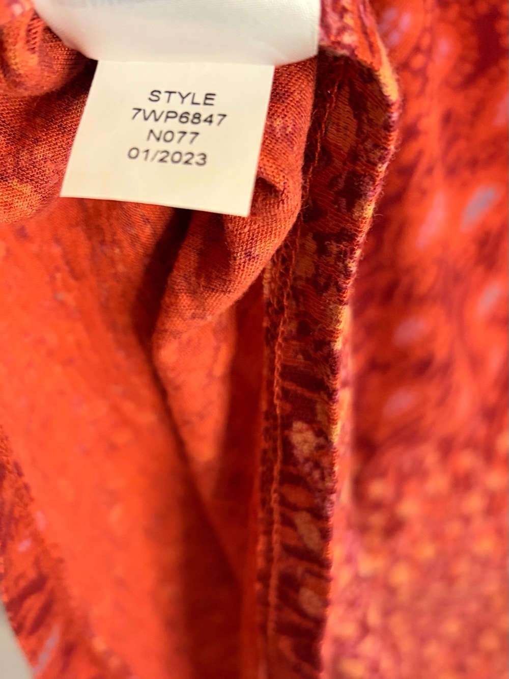 Red & Blue Boho Print Flutter Sleeve Blouse - Picture 10 of 10